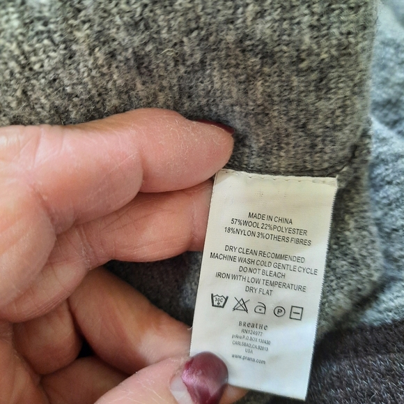 Prana Brown and Orange Quarter-Zip Sweater Med - Picture 3 of 11